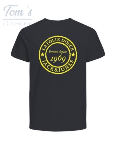 T-Shirt La Folie Douce Noir Coton Bio — Jack & Jones