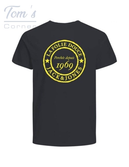 T-Shirt La Folie Douce Noir Coton Bio — Jack & Jones
